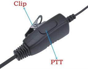 img 1 attached to 🎧 Advanced LeiMaxTe RDU4100 Earpiece: Compatible with Motorola RDM2070D, CLS1110, CLS1410, CP185, CP200D 2 Way Radio - Mic PTT Walkie Talkie Headset for Secure Acoustic Tube Surveillance - G Shape Design