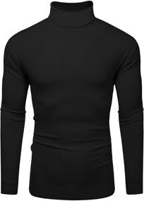 img 3 attached to Amussiar Turtleneck Pullover Outdoor T Shirts Men's Clothing