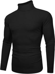 img 2 attached to Amussiar Turtleneck Pullover Outdoor T Shirts Men's Clothing