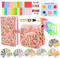 📸 fujifilm instax mini 9 camera accessories bundle kit set - pink floral design; includes case, album, film stickers, desk frames, hanging frame, filters, strap logo