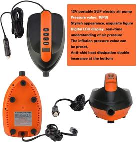 img 2 attached to 🔌 Efficient Portable LCD Air Pump for Inflatable SUP Boards - 16PSI, 110W, Built-in Temperature Sensor and Voltage Meter