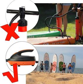 img 1 attached to 🔌 Efficient Portable LCD Air Pump for Inflatable SUP Boards - 16PSI, 110W, Built-in Temperature Sensor and Voltage Meter