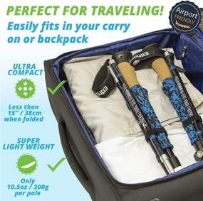 img 3 attached to 🏔️ Equipeak Folding Trekking Poles: Lightweight Aluminum Hiking Sticks with Real Cork & EVA Grip, Strong Locks - Perfect for Travel, Seniors, Men, Women - Includes Accessories and Storage Bag