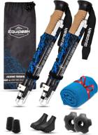 🏔️ equipeak folding trekking poles: lightweight aluminum hiking sticks with real cork & eva grip, strong locks - perfect for travel, seniors, men, women - includes accessories and storage bag логотип