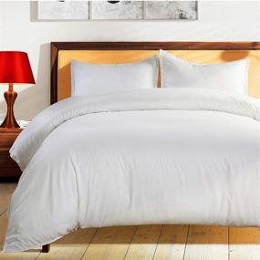 img 4 attached to 🛏️ Bluemoon Homes King Duvet Cover Set - Zipper Closure, 1000 Thread Count White Cotton, 3 Piece, 100% Long Staple Egyptian Cotton, King/Cal King Size, Silky Soft & Breathable