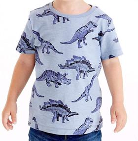 img 2 attached to Short Sleeve T Shirts Crewneck Dinosaur Stegosaurus Boys' Clothing