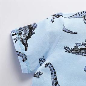 img 1 attached to Short Sleeve T Shirts Crewneck Dinosaur Stegosaurus Boys' Clothing