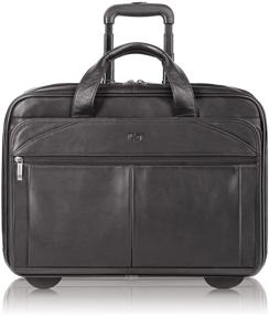 img 4 attached to Solo New York Premium Leather Laptop Rolling Case - 15.6-Inch, Black, D529: Stylish and Functional for On-The-Go Professionals