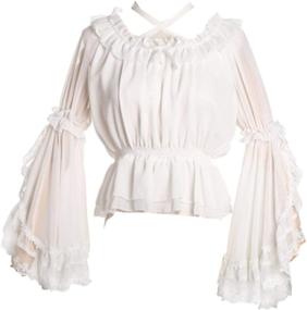 img 1 attached to Elegant Chiffon Sleeve Blouse Bottoming Girls' Clothing for Tops, Tees & Blouses