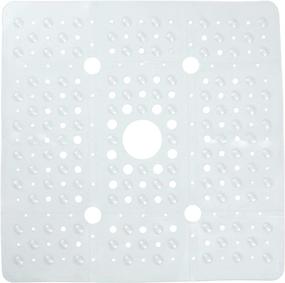 img 4 attached to 🚿 SlipX Solutions Extra Large Square Shower Mat 27 x 27 - Non-Slip Bathroom Mat for Elderly & Kids (Drain Holes, Strong Suction Cups, Machine Washable) - Clear