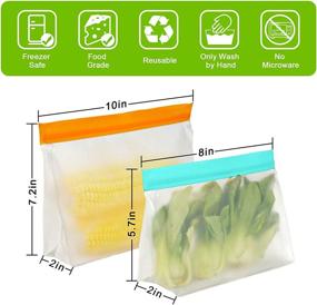 img 3 attached to 🔒 Dishwasher-Safe Stand Up Reusable Storage Bags, 12-Pack BPA-Free Sandwich Bags, Extra Thick Snack Bags, Leak-Proof Freezer Bags (6 Large Bags + 6 Sandwich Bags)