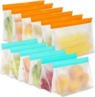 🔒 dishwasher-safe stand up reusable storage bags, 12-pack bpa-free sandwich bags, extra thick snack bags, leak-proof freezer bags (6 large bags + 6 sandwich bags) логотип