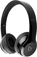renewed gloss black beats solo 3 wireless on-ear headphones - enhanced sound quality logo