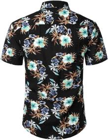 img 3 attached to Stylish and Versatile: JOGAL Flower Casual Button Hawaiian Men's Shirts