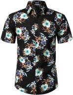 stylish and versatile: jogal flower casual button hawaiian men's shirts logo