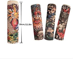 img 3 attached to 🦄 Kid's Tattoo Sleeve: 8 PCS Fake Slip-On Arm Sunscreen Sleeves for UV Protection & Cool Comfort