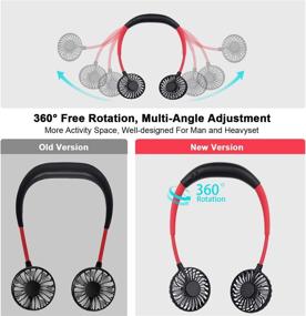 img 3 attached to 👉 Deemen Neck Fan: Portable Hands-Free Personal Fan, Rechargeable Headphone Design Neckband Fan for Home Office, Travel, Indoor & Outdoor - Black