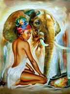 🌍 african woman and elephant diamond painting kit - full square drill, embroidery cross stitch mosaic art for adults, relaxation, home wall decor - 12x16in/30x40cm logo