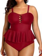 yonique swimsuits control swimwear burgundy logo