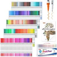 🖌️ 120-color dual tip brush art marker pens set with bonus coloring book - shuttle art fineliner and brush dual tip markers for kids, adults, artists - ideal for calligraphy, hand lettering, doodling, writing logo