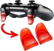 extremerate clear red 2 pairs l2 r2 button extensions for ps4 controller, game improvement triggers extenders for playstation 4 controller jdm-030 logo