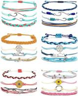 stylish surfer ocean wave bracelets: the perfect christmas jewelry gifts for teen girls - handmade, adjustable, waterproof, and oh-so-cute! get a pack of friendship bracelets & anklets, ideal for women logo