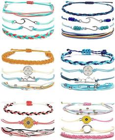 img 4 attached to Stylish Surfer Ocean Wave Bracelets: The Perfect Christmas Jewelry Gifts for Teen Girls - Handmade, Adjustable, Waterproof, and Oh-so-Cute! Get a Pack of Friendship Bracelets & Anklets, Ideal for Women