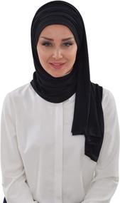 img 3 attached to 🧕 Women's Cotton Jersey Shawl Bonnet: Modesty Turban Cap, Wrap & Instant Scarf