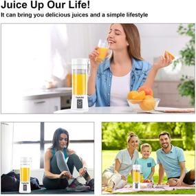 img 2 attached to 🍹 TopAufell Portable Blender - Mini Blender for Shakes and Smoothies with 3D Six Blades for Superior Mixing - Personal Size Blender with Strong Motor and 2000mAh Rechargeable Battery for Home, Travel, Office