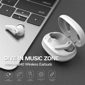 img 1 attached to 🎧 Беспроводные наушники Mezone B40 TWS True Wireless с Bluetooth и глубоким басом, шумоподавлением, водонепроницаемостью IPX8, 4 микрофонами, зарядным кейсом - белые.