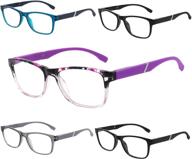 👓 5-pack tismac blue light blocking reading glasses for women and men - computer eyeglasses, readers glasses logo