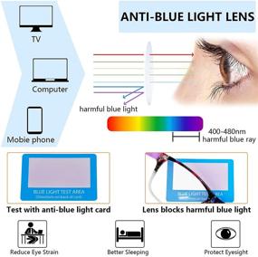 img 2 attached to 👓 Набор из 5 очков Tismac Blue Light Blocking для чтения для женщин и мужчин - компьютерные очки, очки для чтения