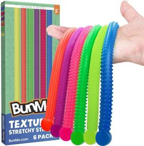 img 4 attached to 🧩 Fidget Toys and Textured Sensory Toys by BUNMO - Textured Stretchy Strings Fidget Toy. Bumpy Fidget Toys for Adults and Kids - Ideal Anxiety, Autism, and Stress Relief Toys with Enhanced SEO.