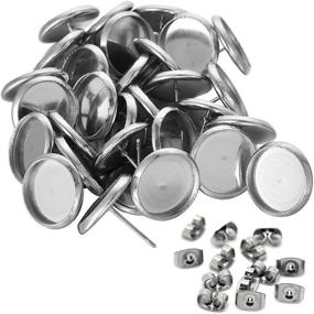 img 3 attached to 💎 High-Quality Stainless Steel Earring Surgical Findings - 12mm (50PCs): Perfect for Jewelry Making!