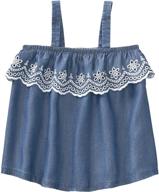 gymboree little sleeveless embroidered chambray logo