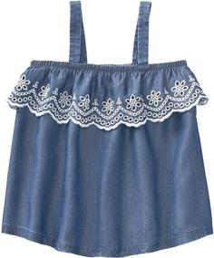 img 4 attached to Gymboree Little Sleeveless Embroidered Chambray