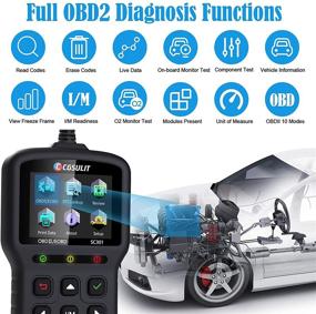 img 2 attached to CGSULIT OBD2 Scanner Car Code Reader, SC301: Comprehensive Diagnostic Scan Tool for Check Engine Light, Emission Analysis, O2 Sensor Test, Smog Check - Car Health Monitor and Repair Tool (Black)