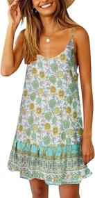 img 3 attached to 🌸 ECHOINE Floral Print Sundress: Women's Casual Summer Beach Dress with Boho Charm - Mini Shift Style