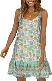 img 4 attached to 🌸 ECHOINE Floral Print Sundress: Women's Casual Summer Beach Dress with Boho Charm - Mini Shift Style