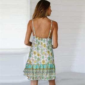 img 1 attached to 🌸 ECHOINE Floral Print Sundress: Women's Casual Summer Beach Dress with Boho Charm - Mini Shift Style