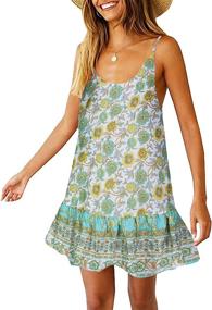 img 2 attached to 🌸 ECHOINE Floral Print Sundress: Women's Casual Summer Beach Dress with Boho Charm - Mini Shift Style