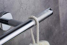 img 2 attached to Sanliv Knurled Chrome Shower Foot Rest: Premium Brass Hotel Bathroom Step Shelf Shaving Stand Ledge