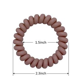 img 3 attached to 🌀 20 Pcs Spiral Hair Ties: No Crease, Matte Phone Cord Hair Coils for Women