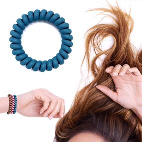 img 2 attached to 🌀 20 Pcs Spiral Hair Ties: No Crease, Matte Phone Cord Hair Coils for Women