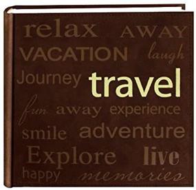 img 3 attached to 📸 Pioneer Faux Suede Cover Photo Album for Travel, Text Design, Brown