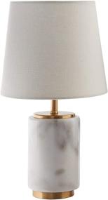 img 4 attached to 🌟 Rivet Mid Century Modern Marble Table Decor Lamp with LED Light Bulb - 14 Inches: Elegant White Marble and Brass Design on Amazon Brand