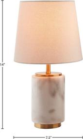 img 2 attached to 🌟 Rivet Mid Century Modern Marble Table Decor Lamp with LED Light Bulb - 14 Inches: Elegant White Marble and Brass Design on Amazon Brand