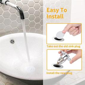 img 1 attached to 🚿 Universal Bathroom Sink Stopper: 1.1-1.5 Inch Pop Up Drain Filter with Hair Catcher Basket