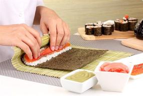 img 3 attached to 🍣 Helen's Asian Kitchen Sushi Mat: High-Quality 9.5-Inches x 8-Inches Natural Bamboo for Easy Sushi Rolling