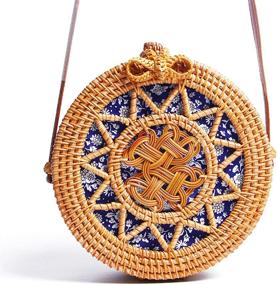 img 1 attached to 👜 Lanpet Women Round Rattan Bag: Stylish Handwoven Straw Crossbody Purse for Beach and Beyond